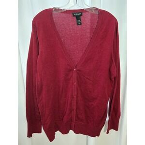Lane Bryant Red V Neck Button Down Cardigan 18/20 2X Long Sleeve Sweater Cozy